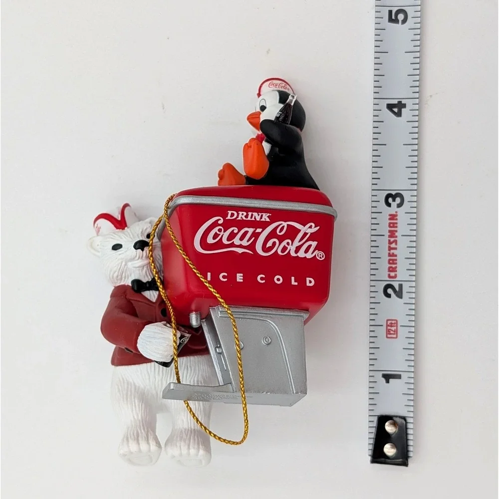 Coca-Cola Polar Bear Penguin Soda Fountain Ornament Trim A Tree Cavanagh Box